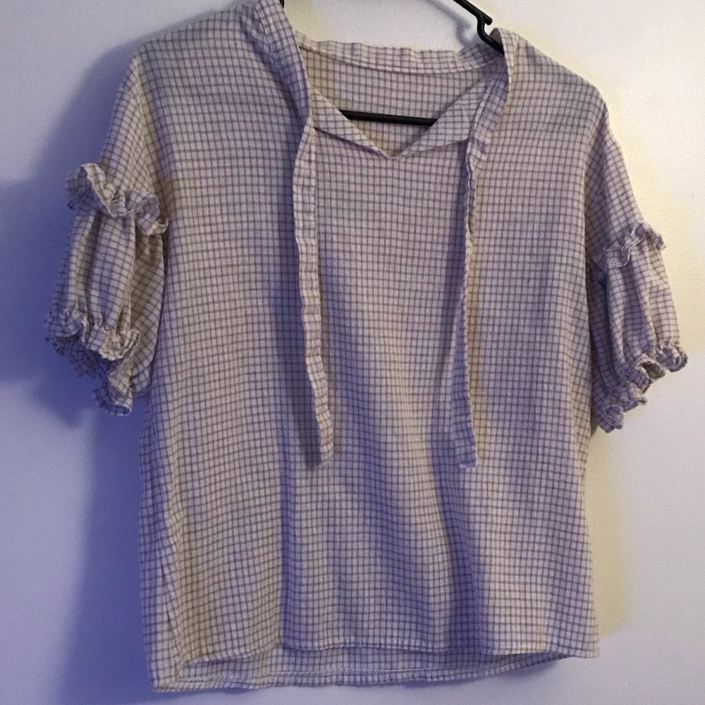 Tan and cream shirt